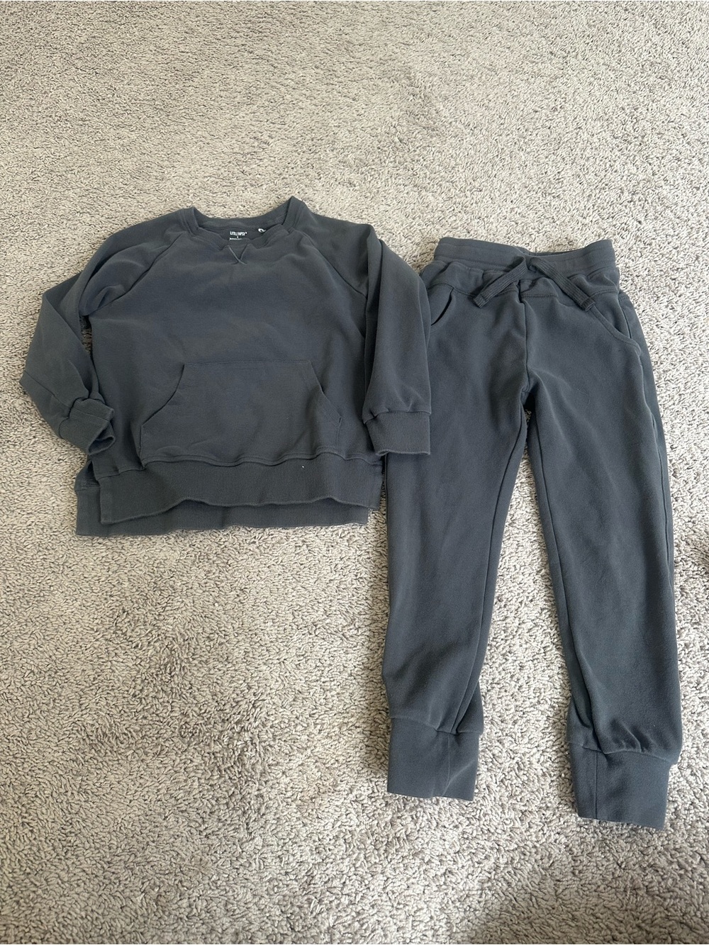 Little Bipsy Charcoal Gray Sweatshirt & Jogger Set